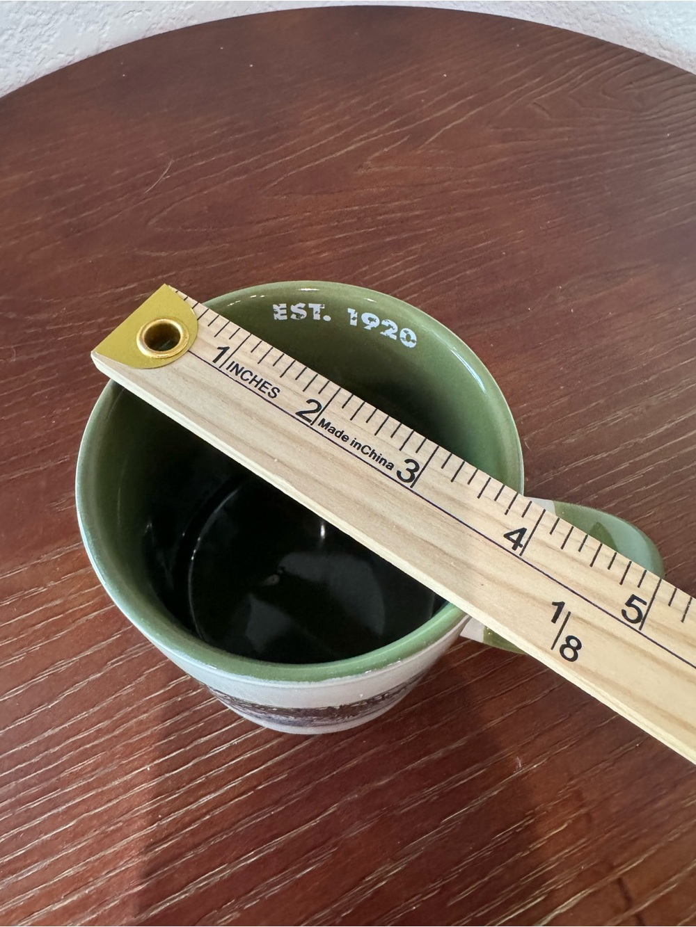 Eddie Bauer Ceramic Coffee Mug with Green Handle, Pine Snowflake Winter Graphic - Picture 8 of 9